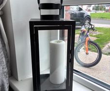 Ikea 2 lanterns with candles