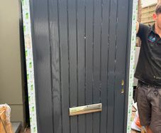 Composite Palladio A Rated Door Seville Solid Antrachite Grey on White Brand New