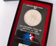 1984 Olympic Dollar Proof Fine Silver Coin UNC