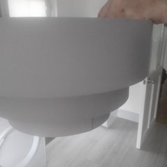 Large three teired pendant shade .As new .Approx 18 " diameter  at top part .Cant find my tape .In great condition .15 euro