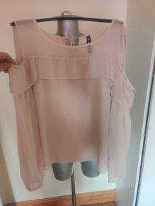 Jean Pascale dusty pink off shoulders blouse size UK18 EU46 Postage included