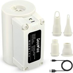 Electric Pump Rechargeable Air Pump Quick-Fill Electric Inflator for Paddling Pool Air bed Inflatables, Inflator Deflator 2-in-1 for Indoor Outdoor Camping