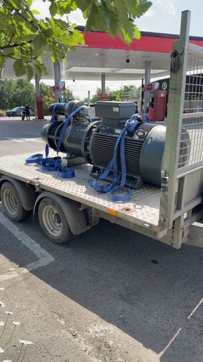 3 phase motor, gearbox and compressor