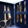 Vintage 24K Gold Plated Travel Manicure Set in a Miniature Briefcase Image 8