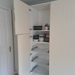 kitchen cabinet with baskets