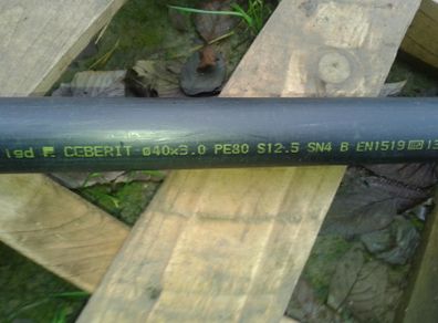 Discharge pipe, 40 mm, Geberit, 248 cm long