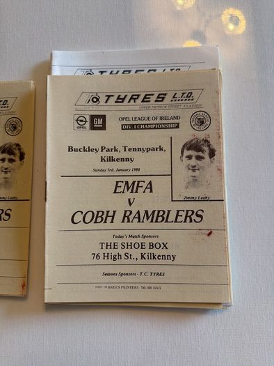 Opel League of Ireland. EMFA - Kilkenny. Match Programmes Bundle. 1980s. 19 in Total.