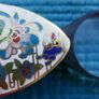 Vintage Pendant, Magnifying Glass, Asian Chinese Enamel,  Flowers Image 7