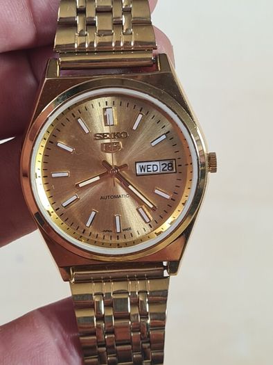 Seiko 5 Gold Watch Replica Mens