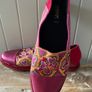 Women's shoes espadrilles Geox Respira canvas and leather flat shoes boho vibe size 5 Image 3