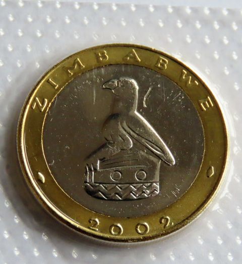 Zimbabwe Bimetallic Black Rhino collector coin | 5 Dolllars 2002 BUNC