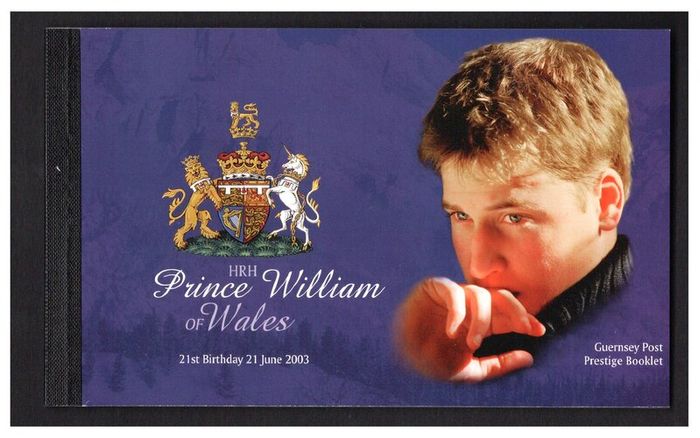 2003 Guernsey HRH Prince William The Prince of Wales Celebrating his 21st Birthday Stamp Booklet Mint Never Hinged (MNH)