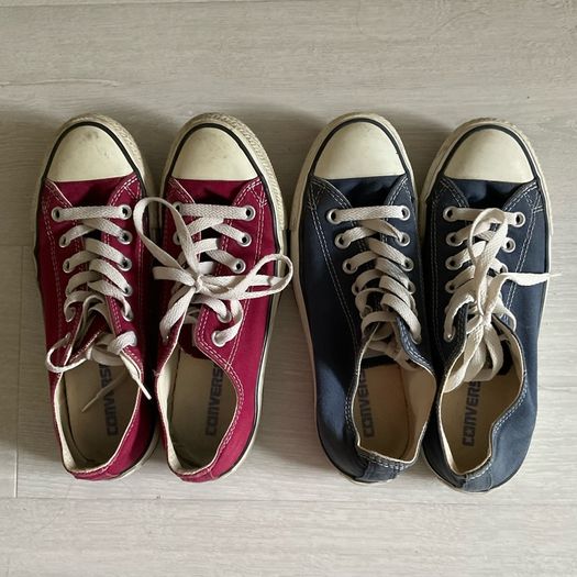 Red and Navy Converse Runners
