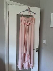size10 long silky pink dress