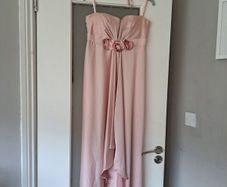 size10 long silky pink dress