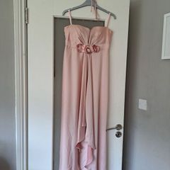 size10 long silky pink dress