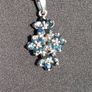 Daisy flower head Gem set Sterling Silver Cross and Chain Set Image 3