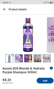 Aussie SOS Blonde & Hydrate Purple Shampoo 300ml