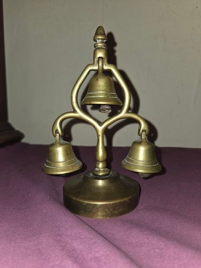 Antique Triple-bell Horse Brass Terret