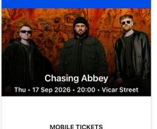 2 chasing Abbey Tickets for Sale for Thursday 17th September balcony seats .