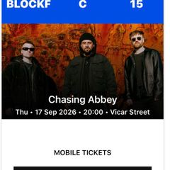 2 chasing Abbey Tickets for Sale for Thursday 17th September balcony seats .