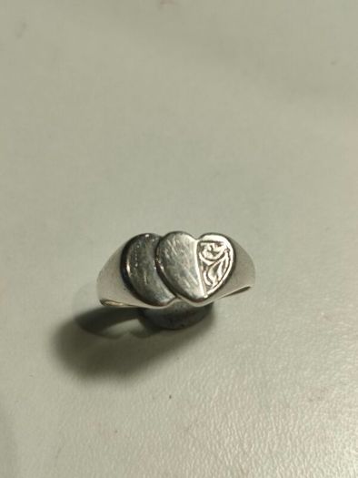 1978 Double Heart Sterling Silver Ring