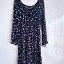 Dunnes Stores Black Floral Dress Size 14/42 - Sheer Sleeves - Knee Length Image 2