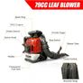 BU-KO 79CC Petrol Backpack Leaf Blower - Powerful 2 Stroke Air Cooled Engine - Lightweight With New and Improved Padded Support Straps While Using - Safety Gear Image 2