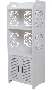 Bathroom Storage Cabinet Floor Standing Waterproof Organizer Rack Book Shelf White Robust Bathroom Furniture for Living Room Bedroom, Kitchen Hallway Silm Tall Cupboard Home Store-H80 xW30x D22cm (FREE POSTAGE)
