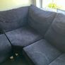 Black velvet corner sofa Image 3