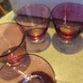 2 set x 4 vintage cranberry bohamien glass. Shot glasses collectible each  set  25. 00 euro or all togher for  45. 00 euro. In very good condition. Image 2