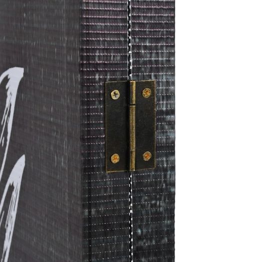 Folding Room Divider 228x170 cm Feathers Black and White