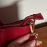 Zara Red Faux Leather Tote handbag Size M Image 5