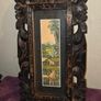 Balinese Painting in Carved Wooden Frame Image 2