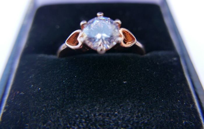 Vintage Gold Plated Solid Sterling Silver 925  Ring size P1/2 - 3g