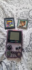 GameBoy Colour Translucent Purple with 2 games