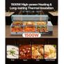Buffet Food Warmer Stainless Steel 3 Pans with Glass Shield Commercial Countertop Bain Marie 220v Image 5