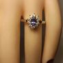 Petite Natural Tanzanite & Zircon Oval Cluster Ring Image 3