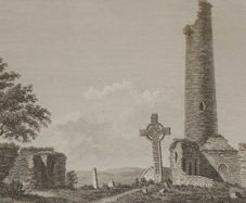 1797 Antique Print Monasterboise Church and Tower Louth