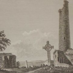 1797 Antique Print Monasterboise Church and Tower Louth