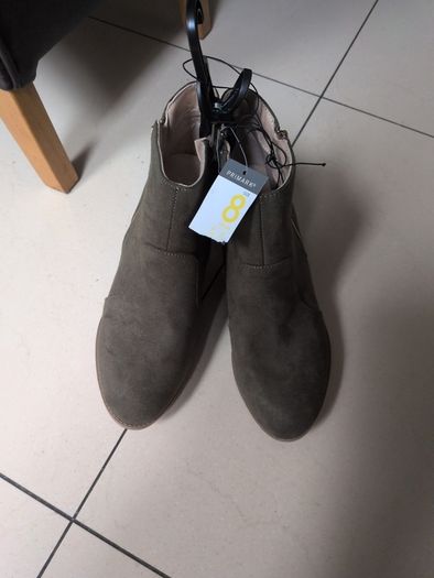 Primark Faux Suede Khaki  Green Ankle Boots.   B N.W.T.