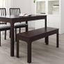 Dark Brown solid wood bench Image 2