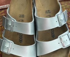 Silver Arizona Birkenstocks size 40