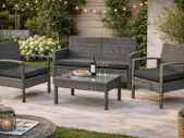 Garden Furniture Set for 4 People Weatherproof Rattan Effect