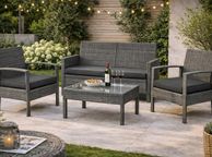 main image for ad Garden Furniture Set for 4 People Weatherproof Rattan Effect