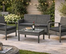 Garden Furniture Set for 4 People Weatherproof Rattan Effect