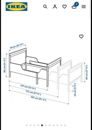 Selling IKEA extendable bed, mattress and duvet