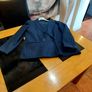 Navy pinstripe suit. Image 2