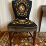 Vintage needlepoint upholstered side chair. Image 2