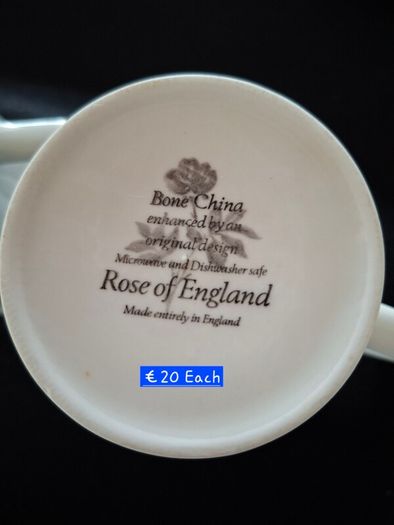 Vintage Fine Bone China Mugs (Rose of England)